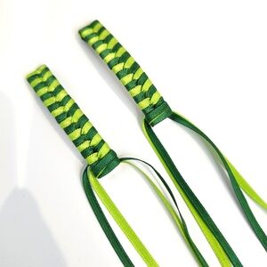 Multi-Green Ribbon Barrette Set of 2 Retro 80s Vintage St. Patrick's Day Irish‎